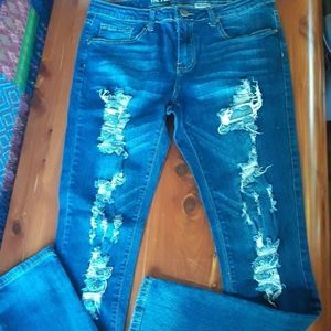 Worn once, the perfect boyfriend distressed jeans